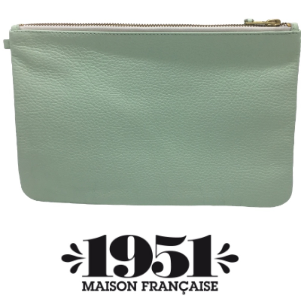 1951 Maison Francaise Green Clutch Purse fr PARIS - Picture 1 of 8